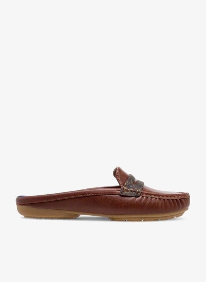 Women's Slip-On Mules with Monogram Print Detail - Image 1