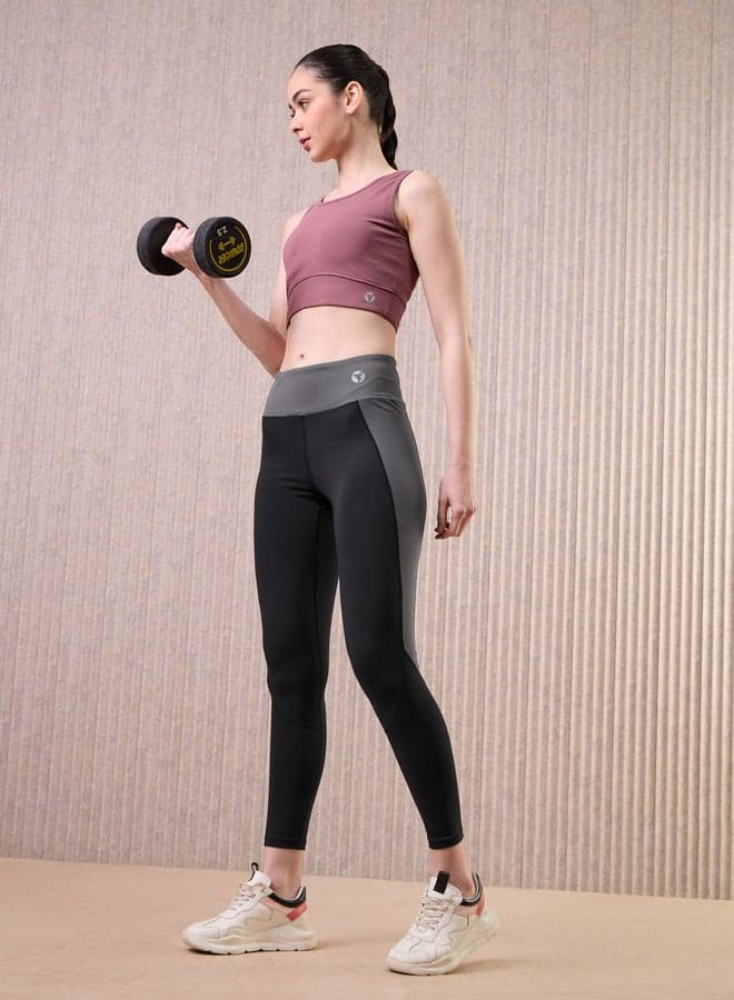 Women Color Block 4-Way Stretch Leggings - Image 1