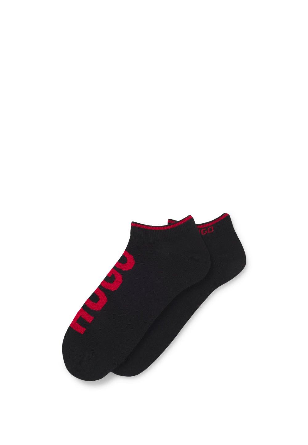 HUGO Two-Pack Cotton-Blend Ankle Socks with Logos - Image 1