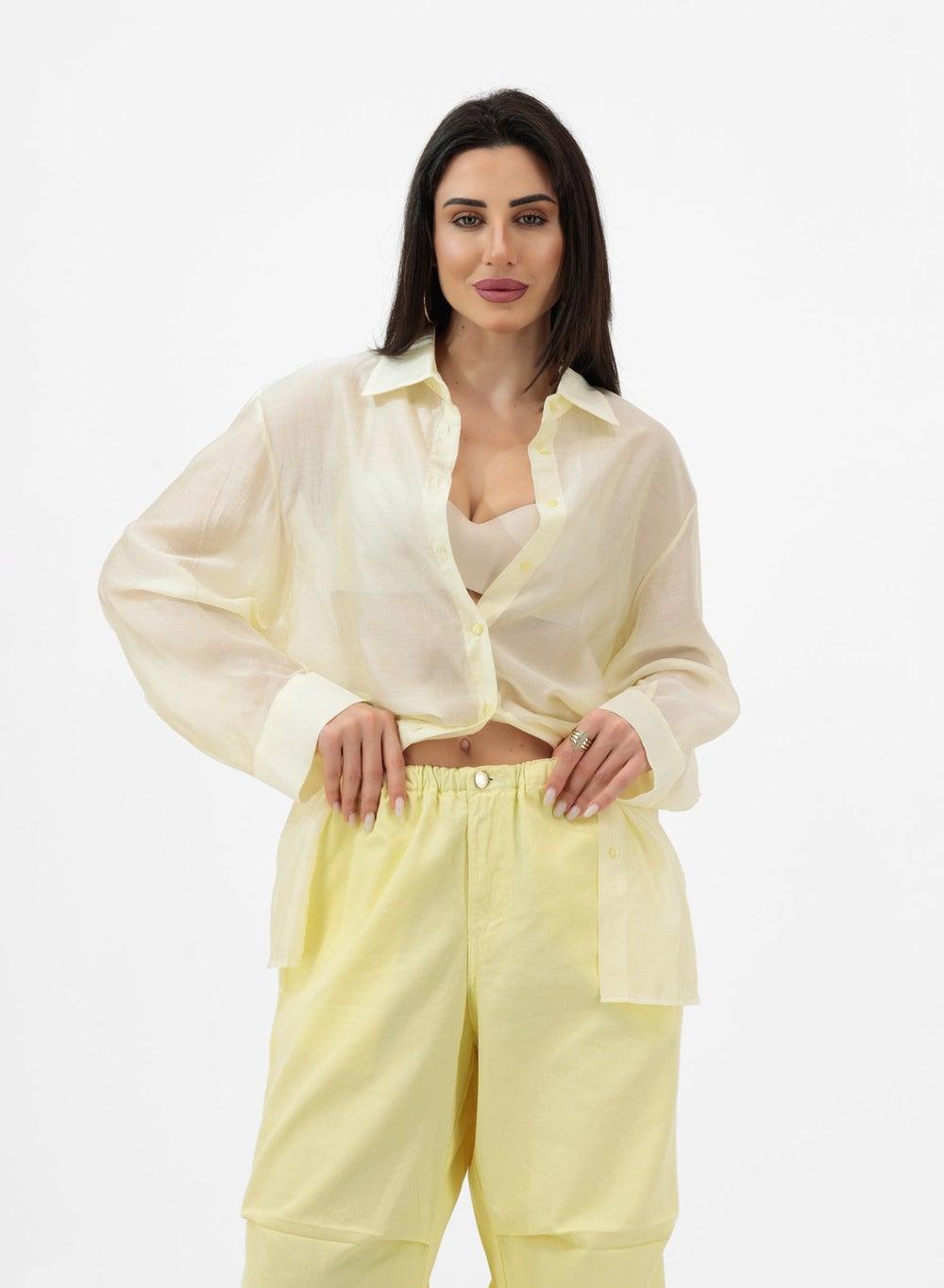 Elegant Light Oversized Yellow Shirt - Image 1