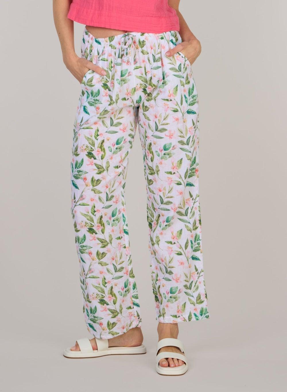 Relaxed Straight-Leg Beige Cotton Trousers - Image 1
