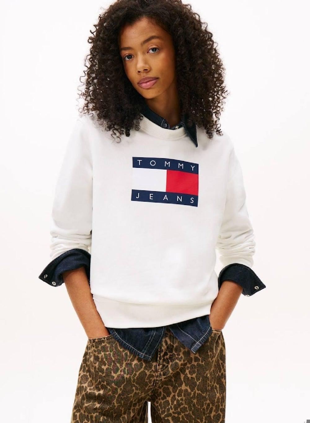 Tonal Tommy Flag Crew Neck Sweatshirt - Image 1
