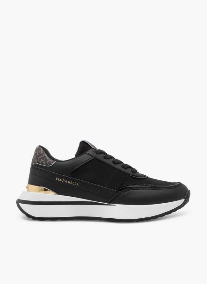 Women's Monogram Print Lace-Up Flatform Sneakers - Image 1