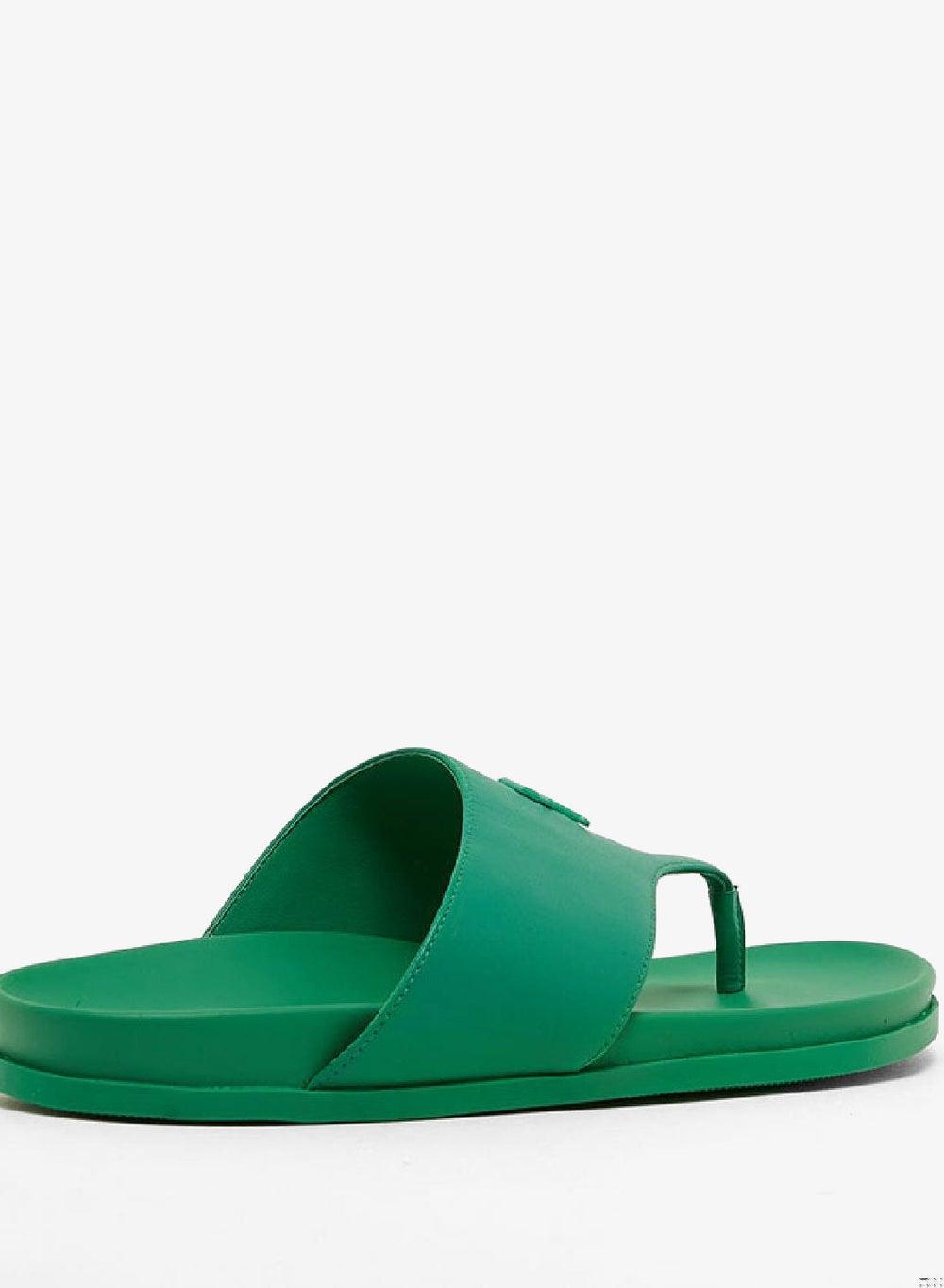 Comfort Leather Thong Sandals with TH Monogram Plaque - Image 1
