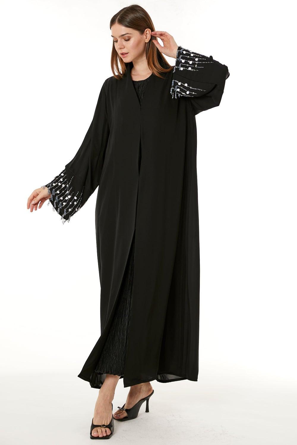 Embellished Flared Sleeve Abaya - Image 1