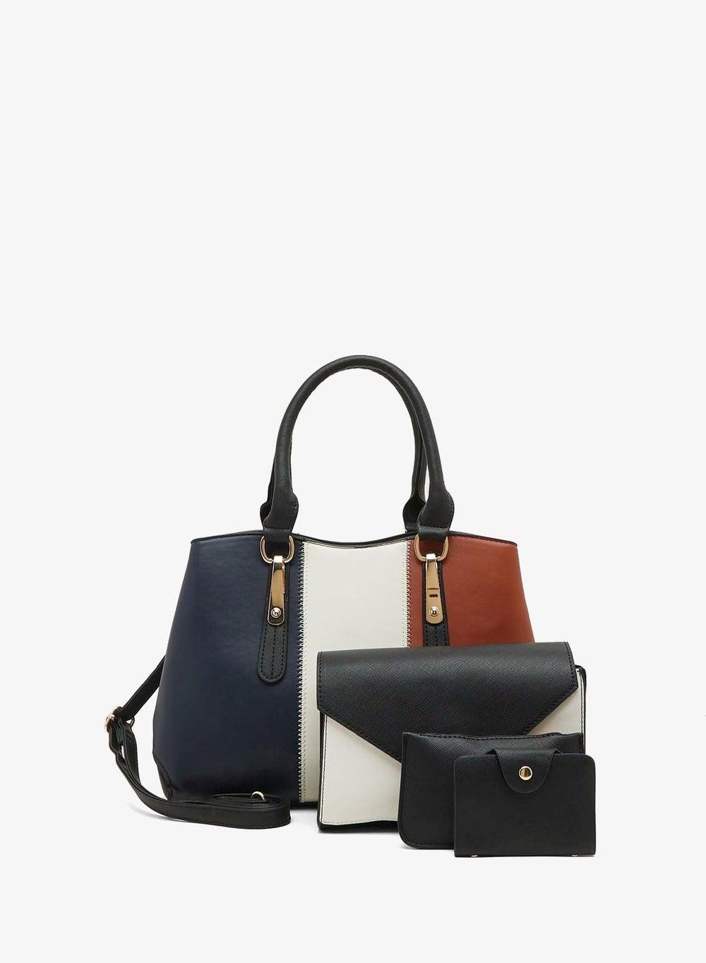 4 In 1 Handbag Set with Tote, Crossbody and Pouch - Image 1