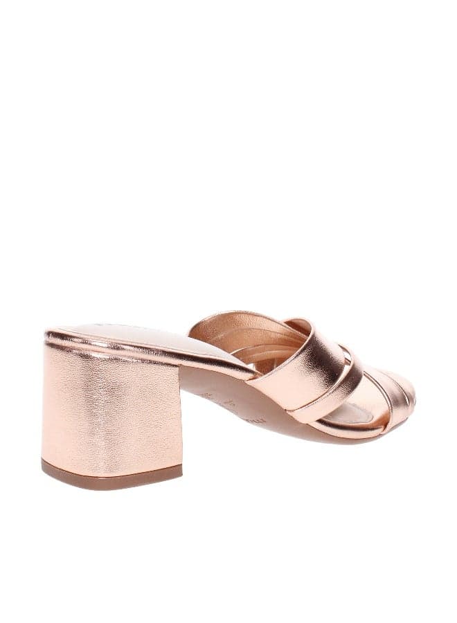 Mid Heel Sling Back Sandals with Ankle Strap - Image 1