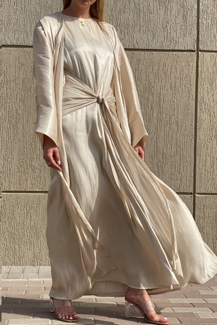 3 Piece Shimmer Abaya Set - Image 1