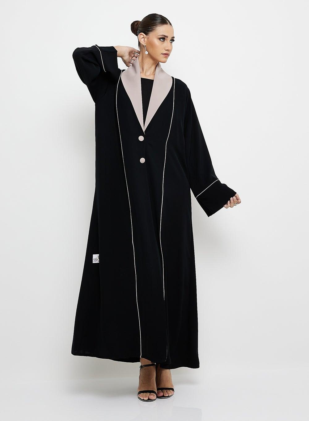 Collar Button Abaya Blazer for Women - Image 1