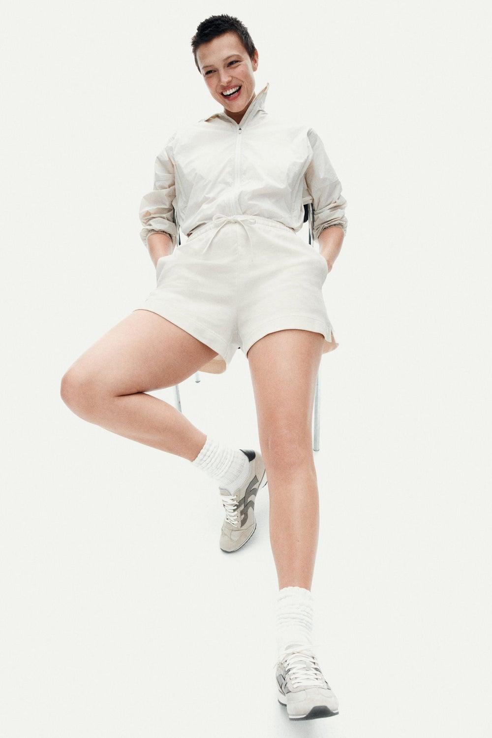 Washed Cotton Sweatshorts with Drawstring Waist - Image 1