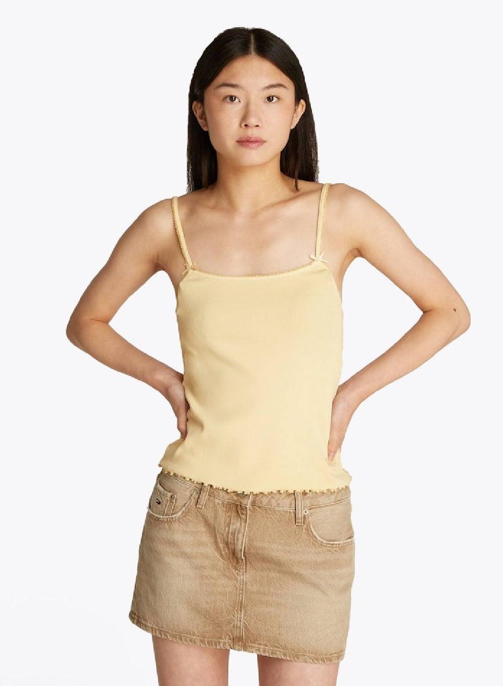 Slim Rib Strap Tank Top for Women - Image 1
