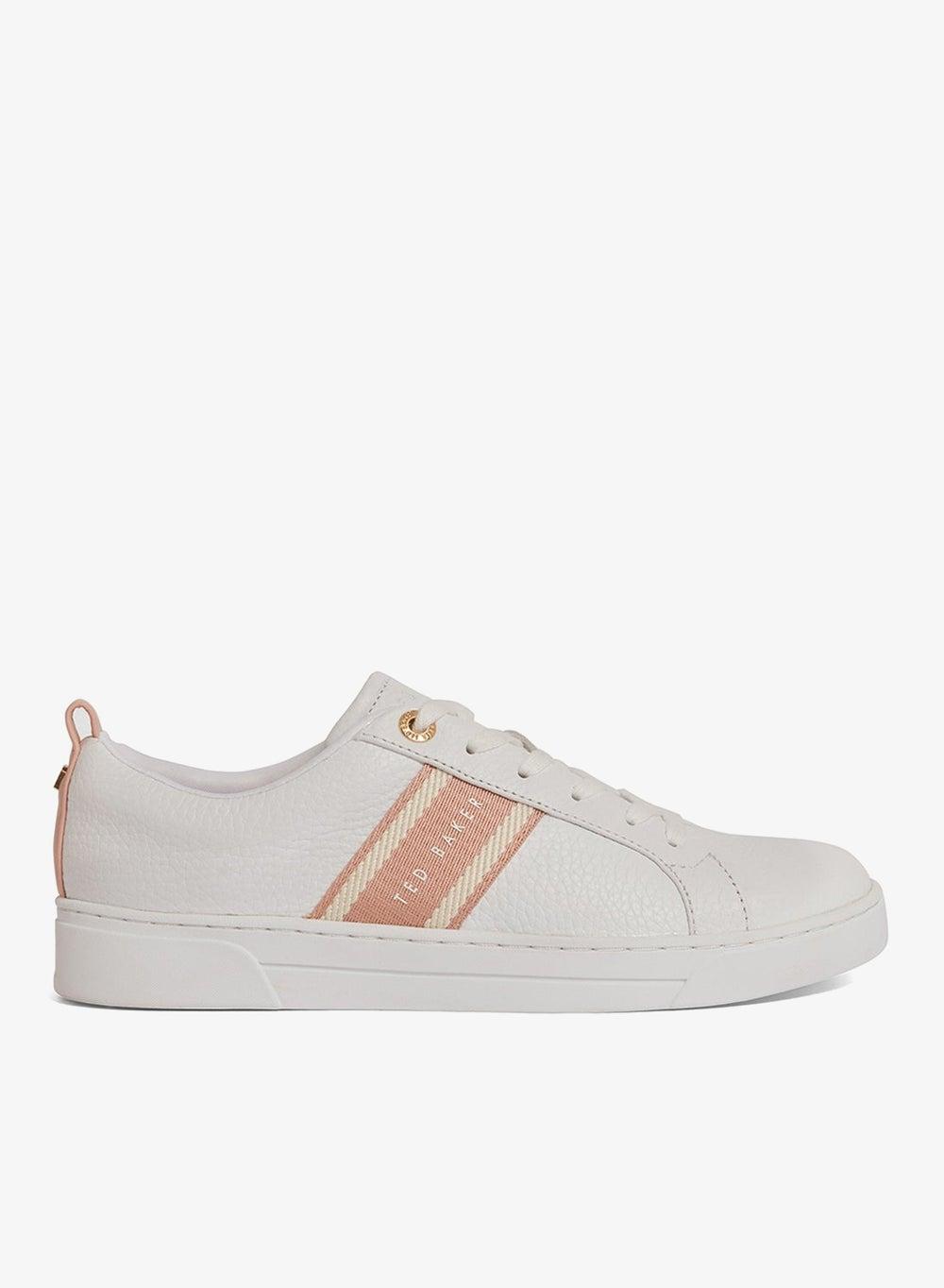 Baily Webbing Details Low Top Leather Sneakers - Image 1