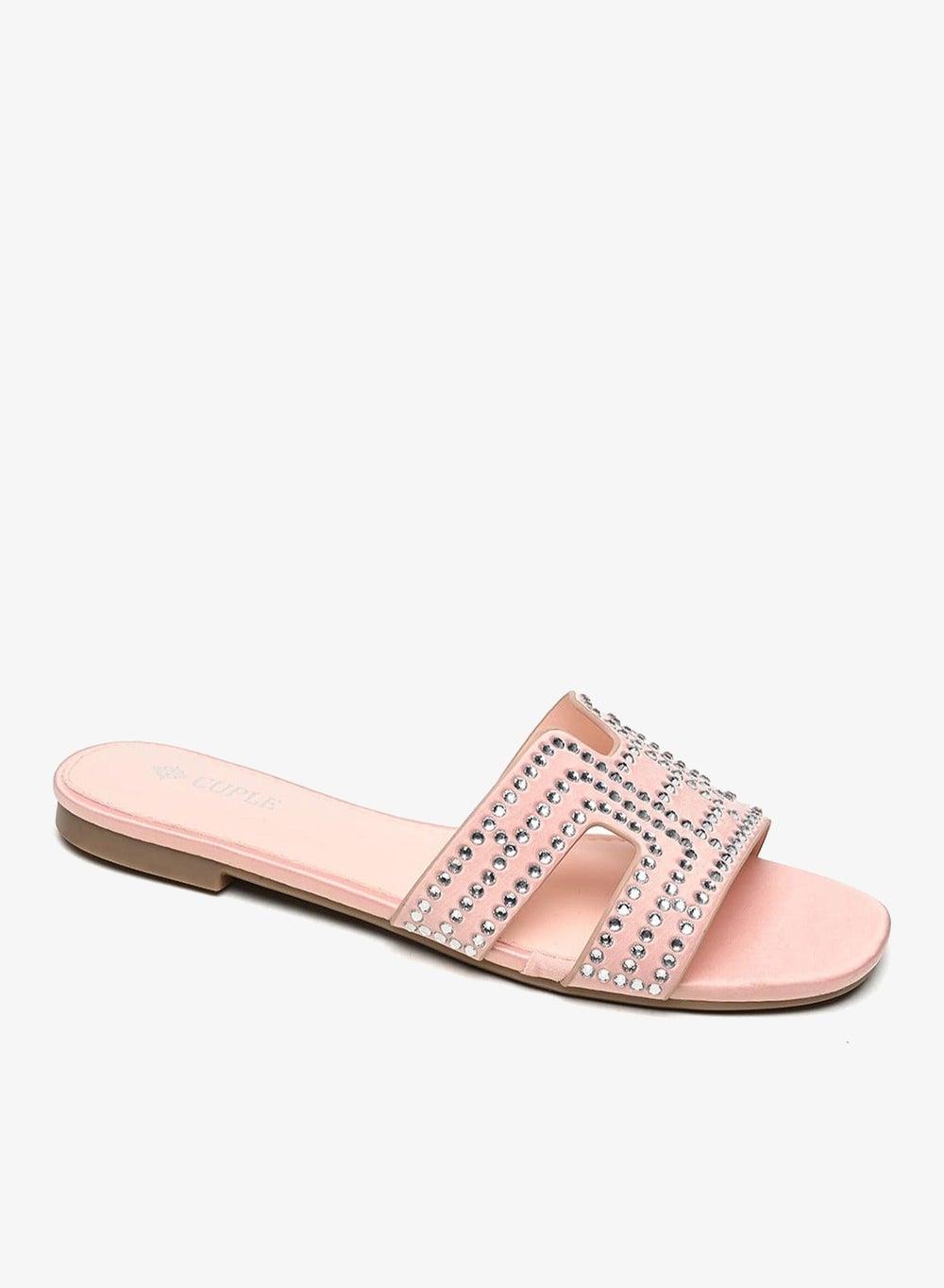 Ladies Embellished Slip-On Sandals - Image 1