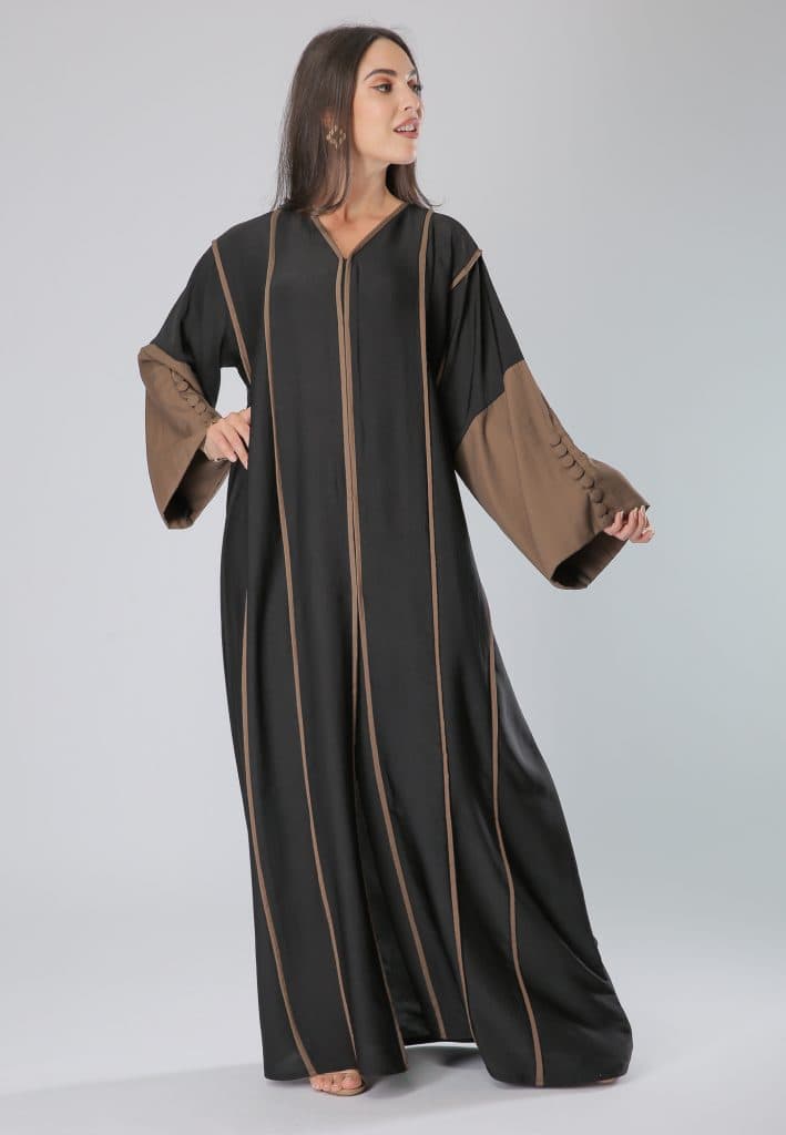 Button Sleeves Abaya - Image 1