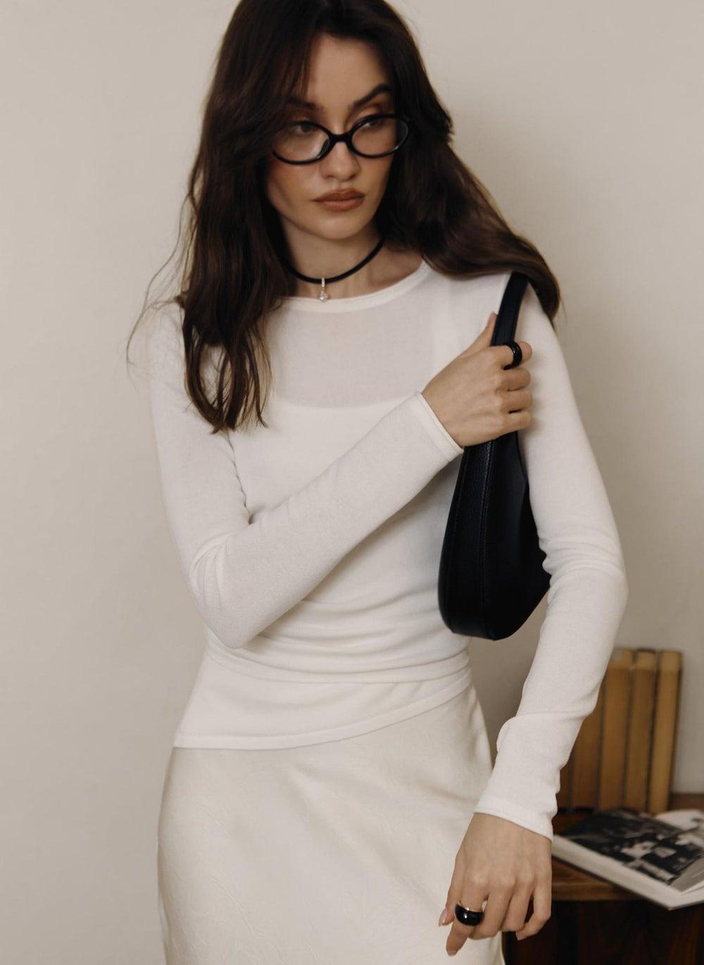 Asymmetrical Jersey Top with Wide Straps - Image 1