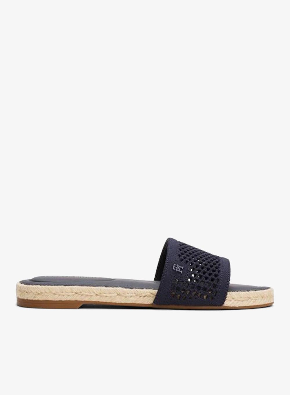 Knit Mesh Espadrille Flat Sandals - Image 1