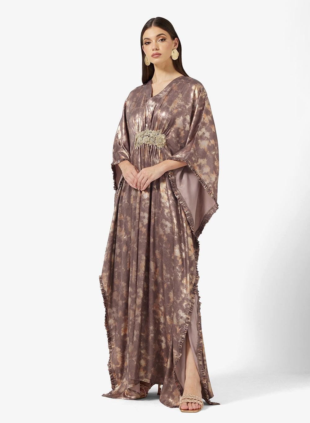 Embroidered Lace Front Kaftan - Image 1