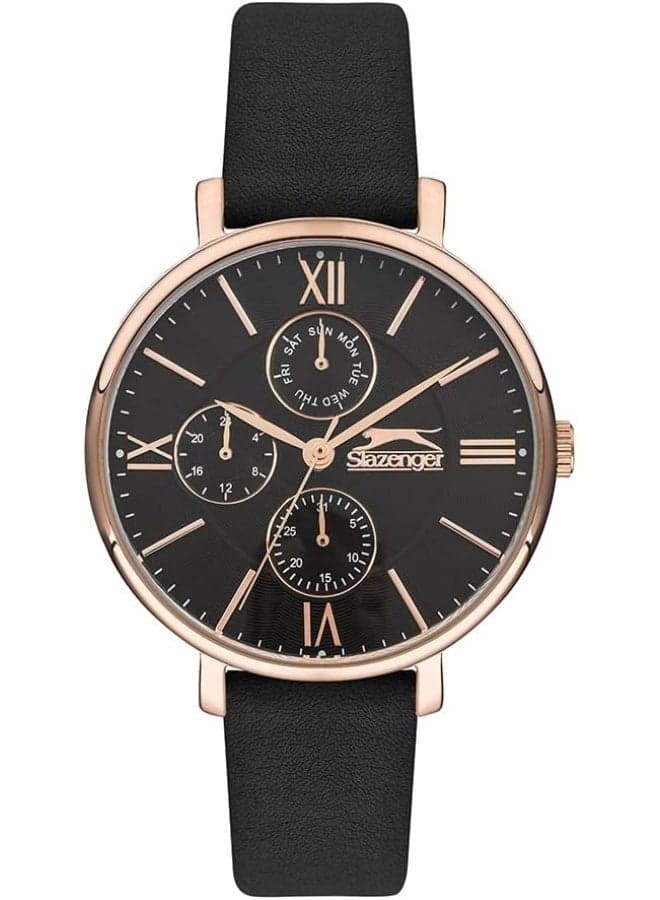 Slazenger Women's Rose Gold Quartz Watch with Leather Strap - Image 1