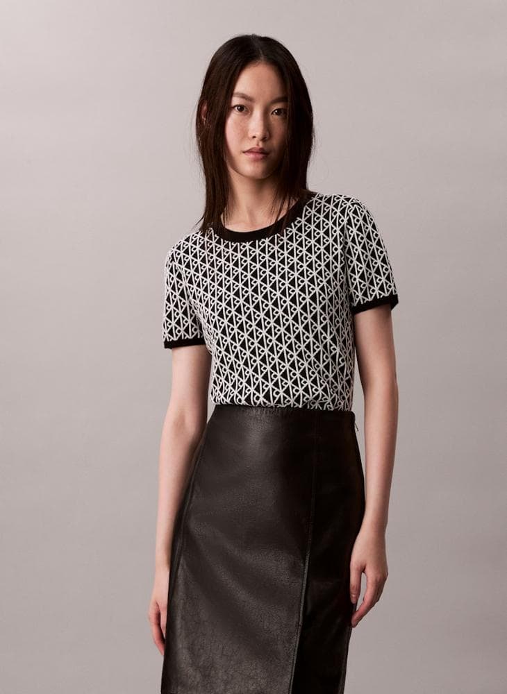 Calvin Klein All Over Print Slim Fit T-Shirt - Image 1