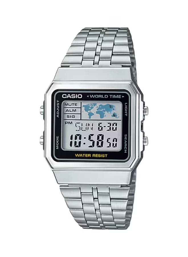 Unisex Stainless Steel Digital Watch A-500WA-1D, 34 mm - Image 1