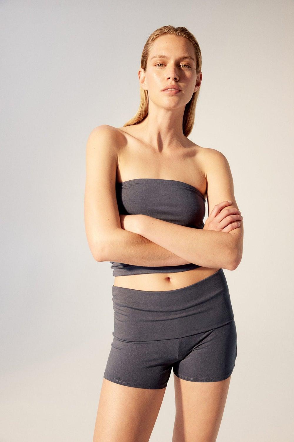 Foldover-Waist Mini Shorts for Lounge Comfort - Image 1