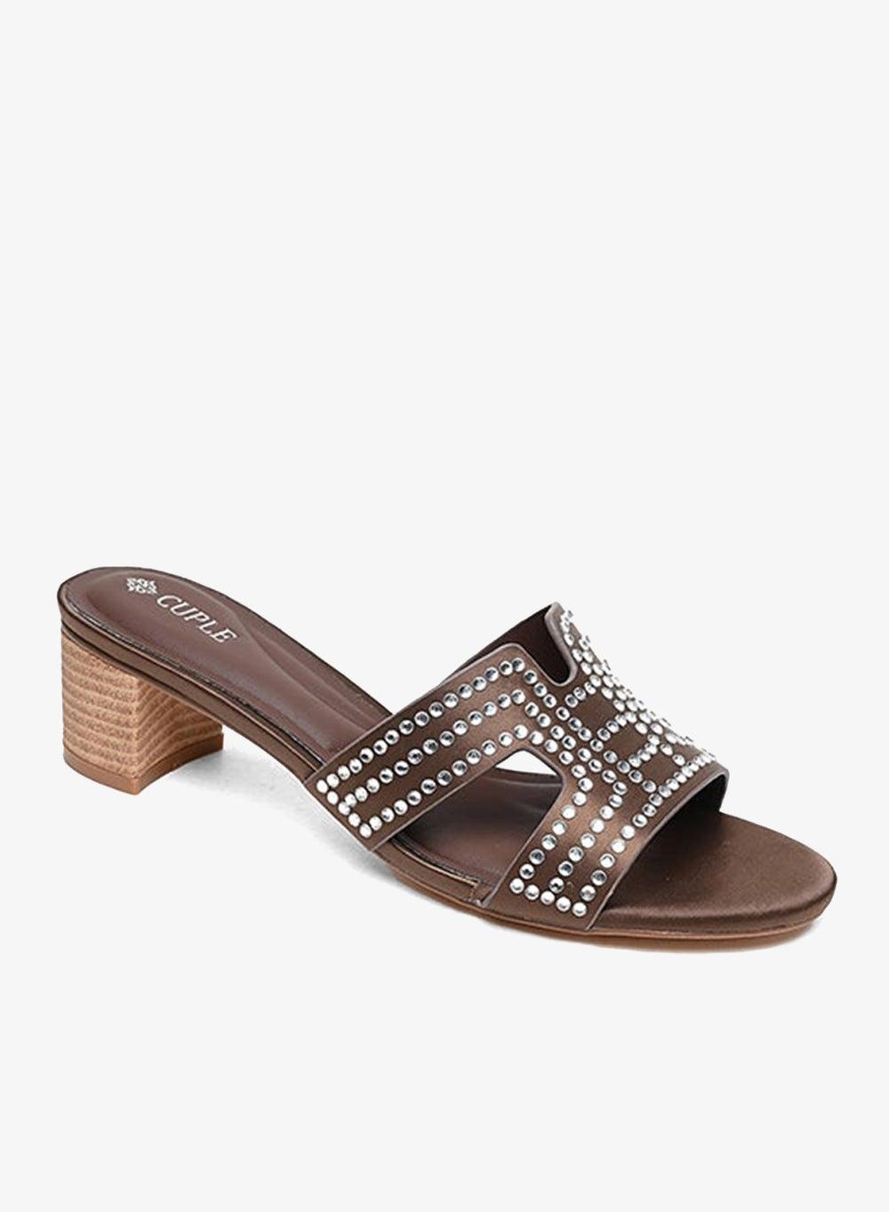 Embellished Pointed-Toe Kitten Heel Mules for Women - Image 1
