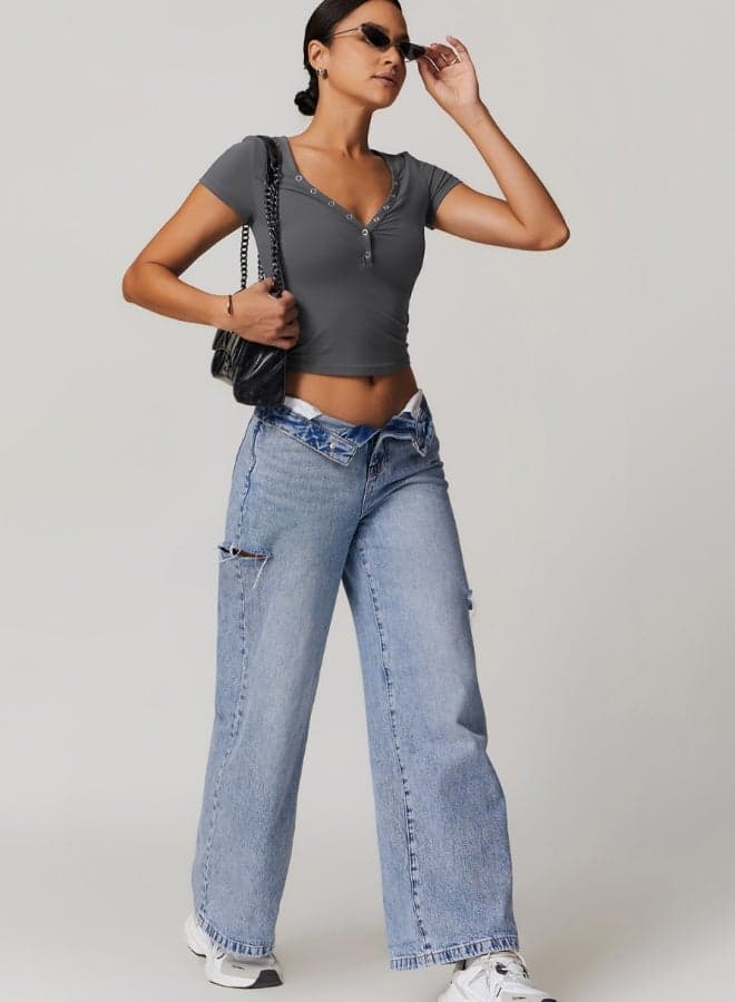 Women's Short Sleeve Crop Top - Image 1