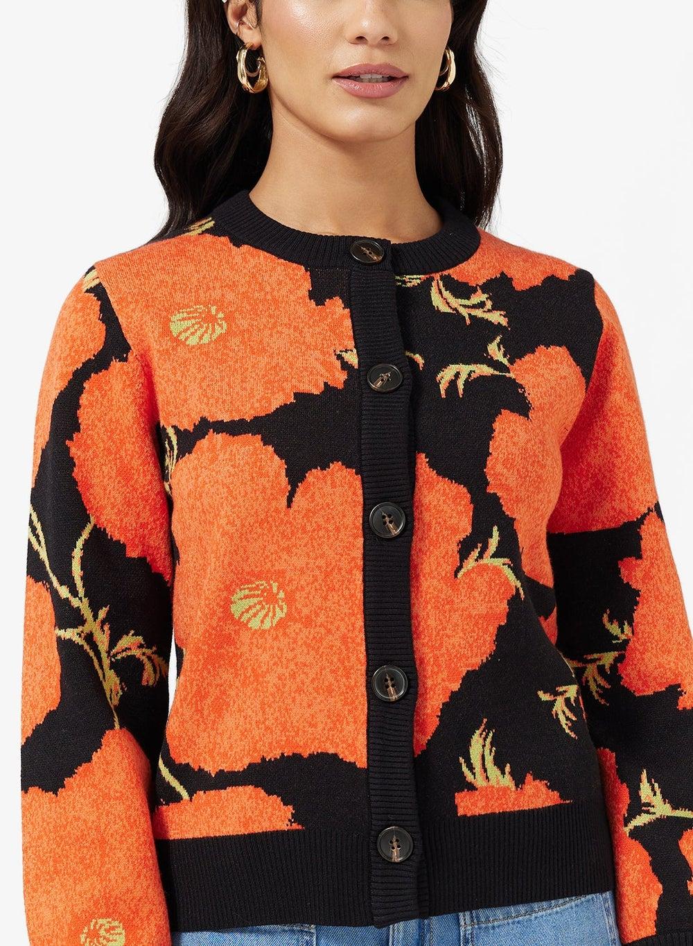 Poppy V Neck Long Sleeve Cardigan - Image 1