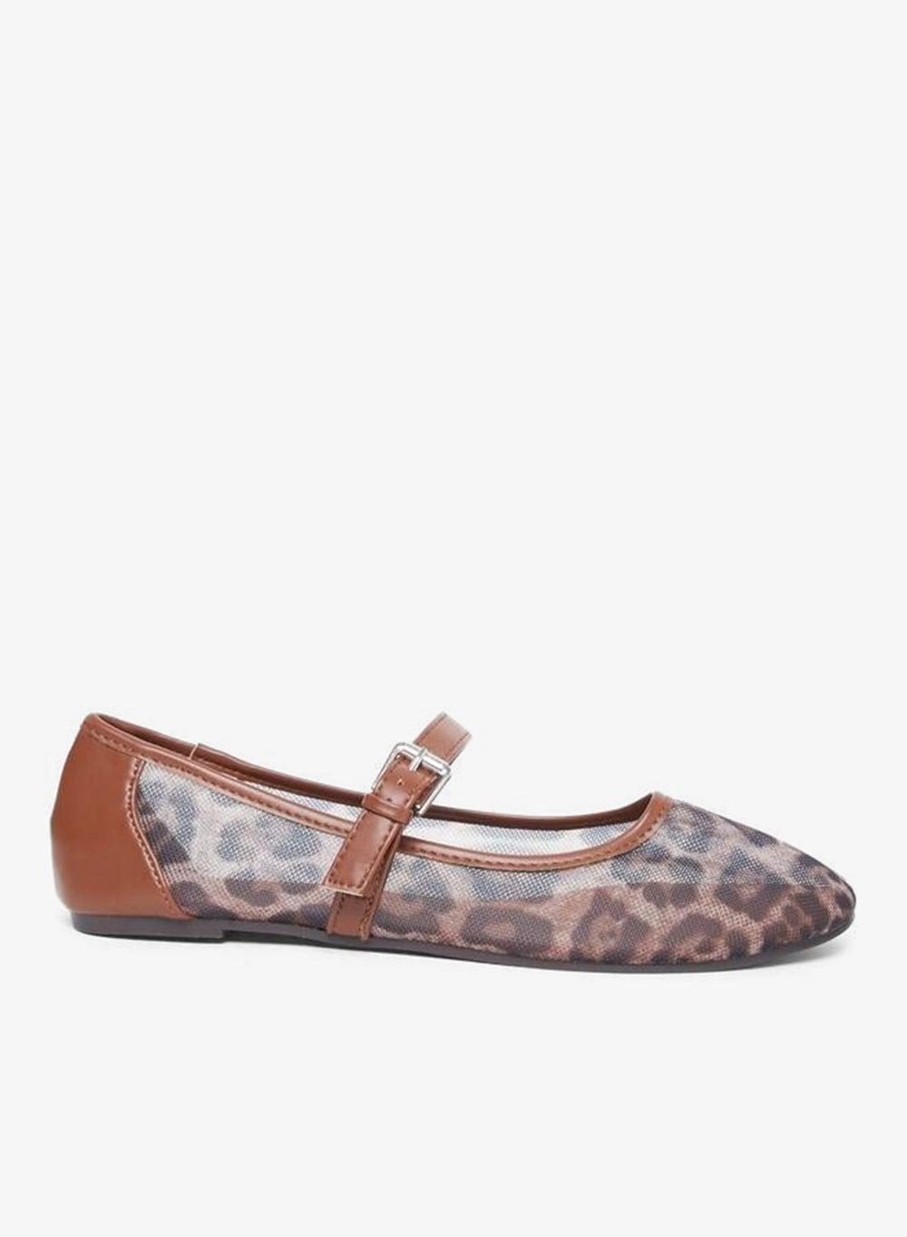 Styli Animal Print Buckle Detail Ballerinas - Image 1