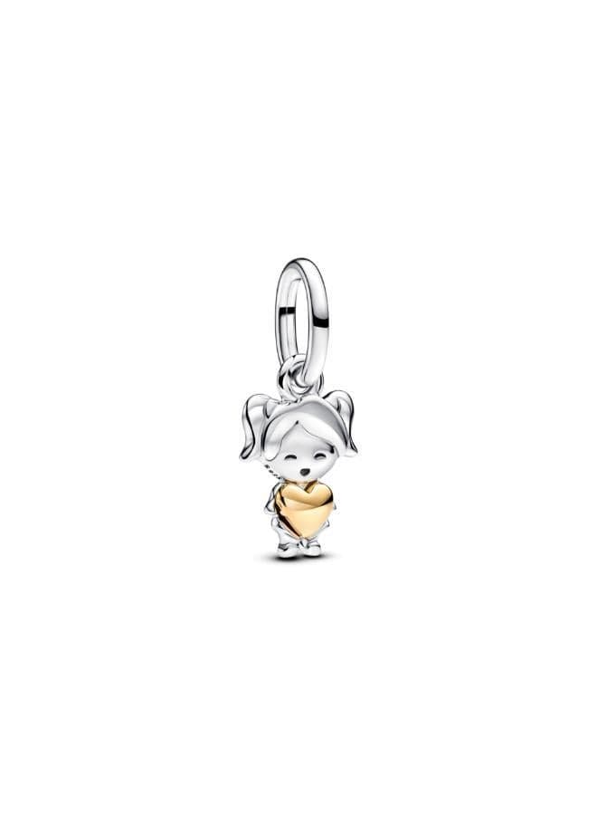 Happy Girl Sterling Silver Dangle Charm - Image 1
