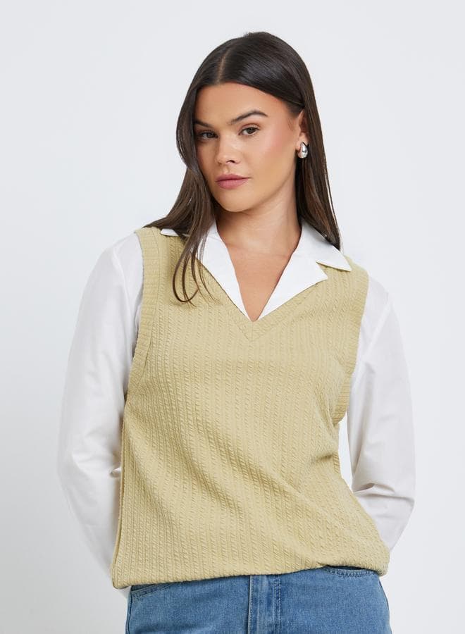 Styli Women Knitted Layering Shirt - Image 1