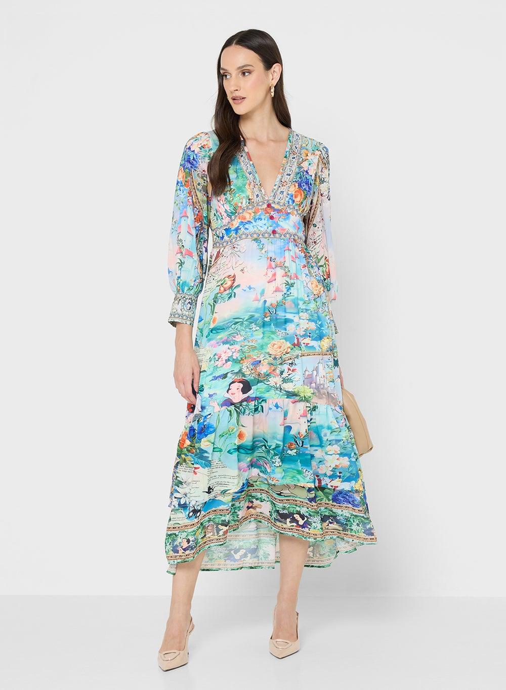 Floral Print Midi Dress - Image 1
