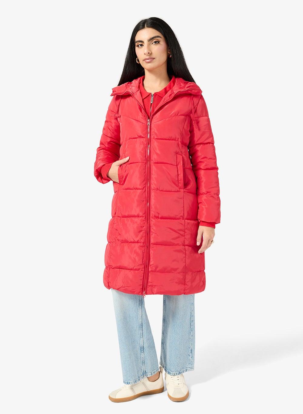 Women’s Mid Length Hooded Padded Jacket - Image 1