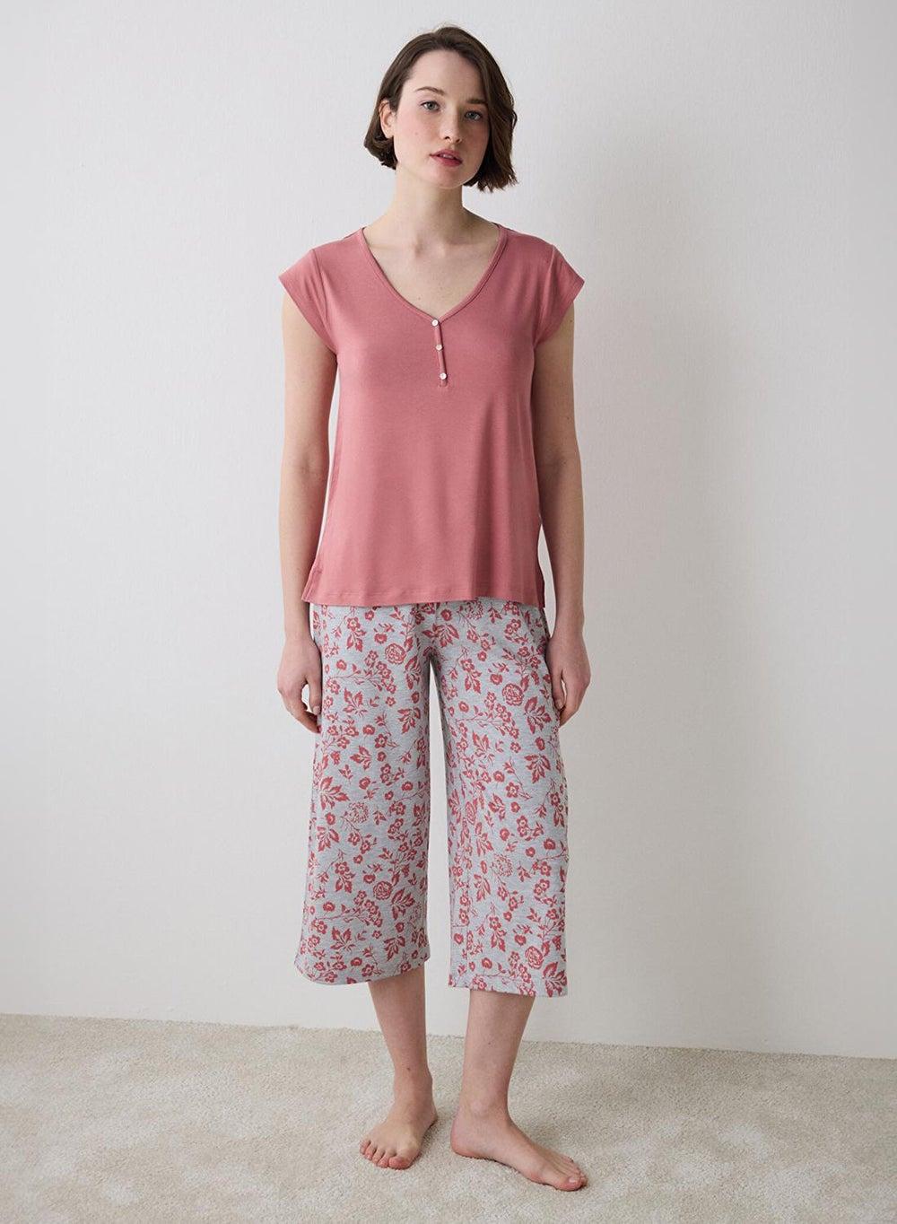 Penti Mia Capri Dusty Rose Pyjama Set - Image 1