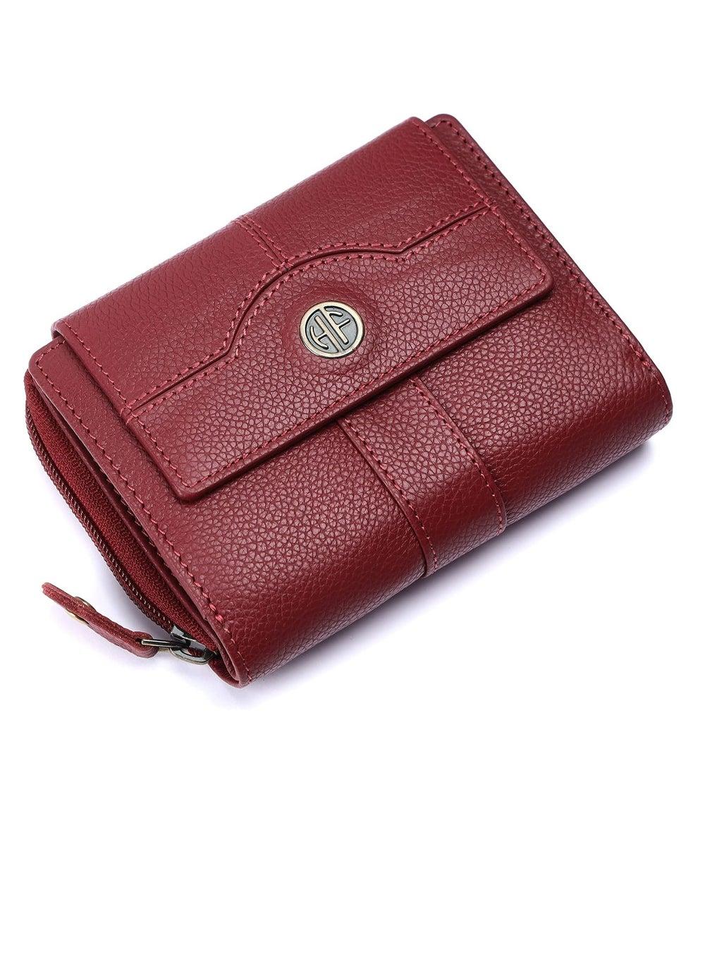 Berry Red Leather Wallet for Women NR34 - Image 1