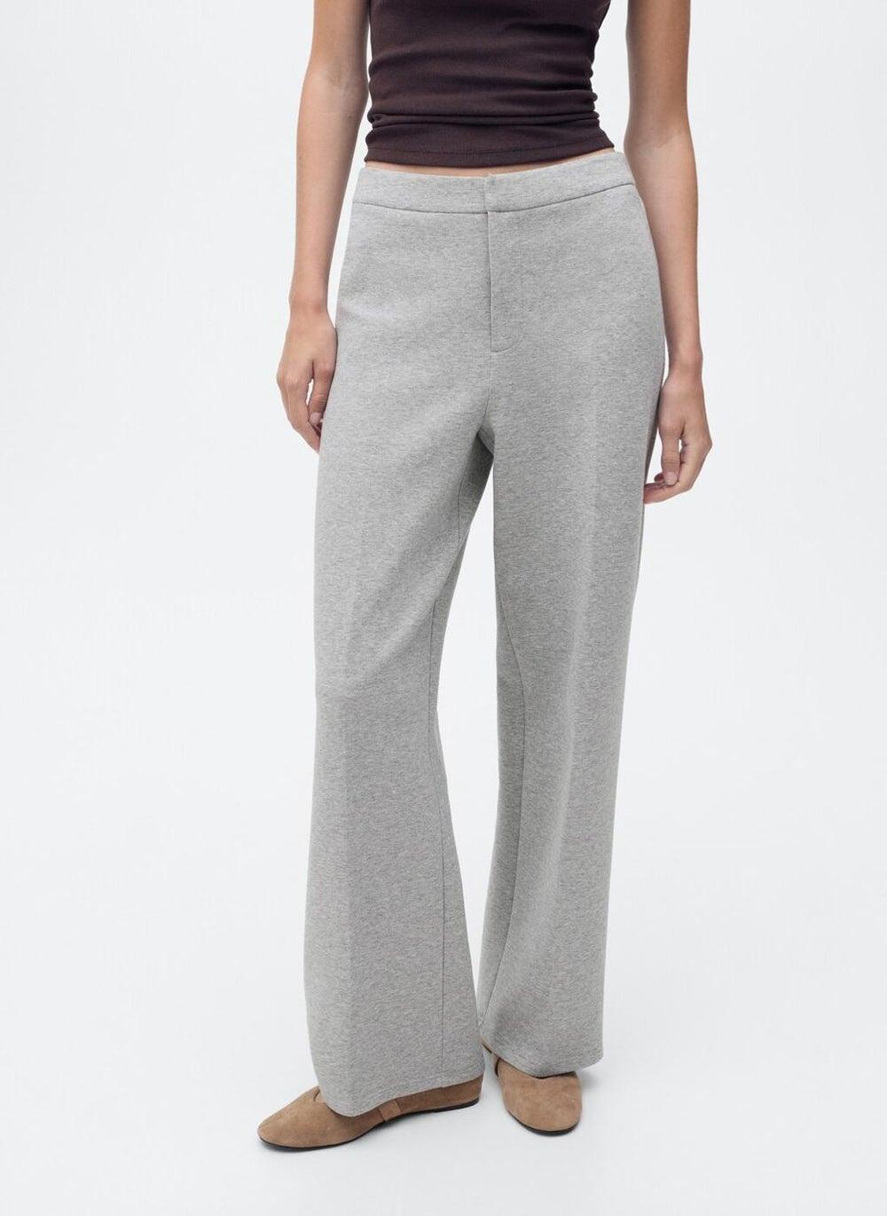 Straight-Fit Cotton Trousers with Elastic Waist - Image 1