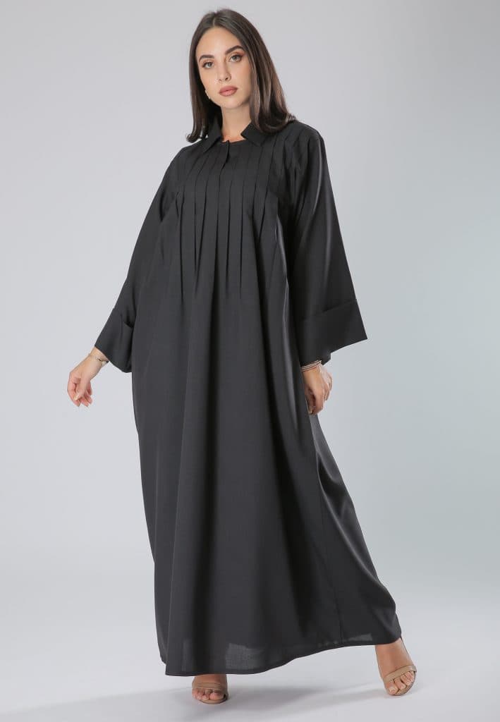 Collar Neck Flared Sleeve Abaya - Image 1