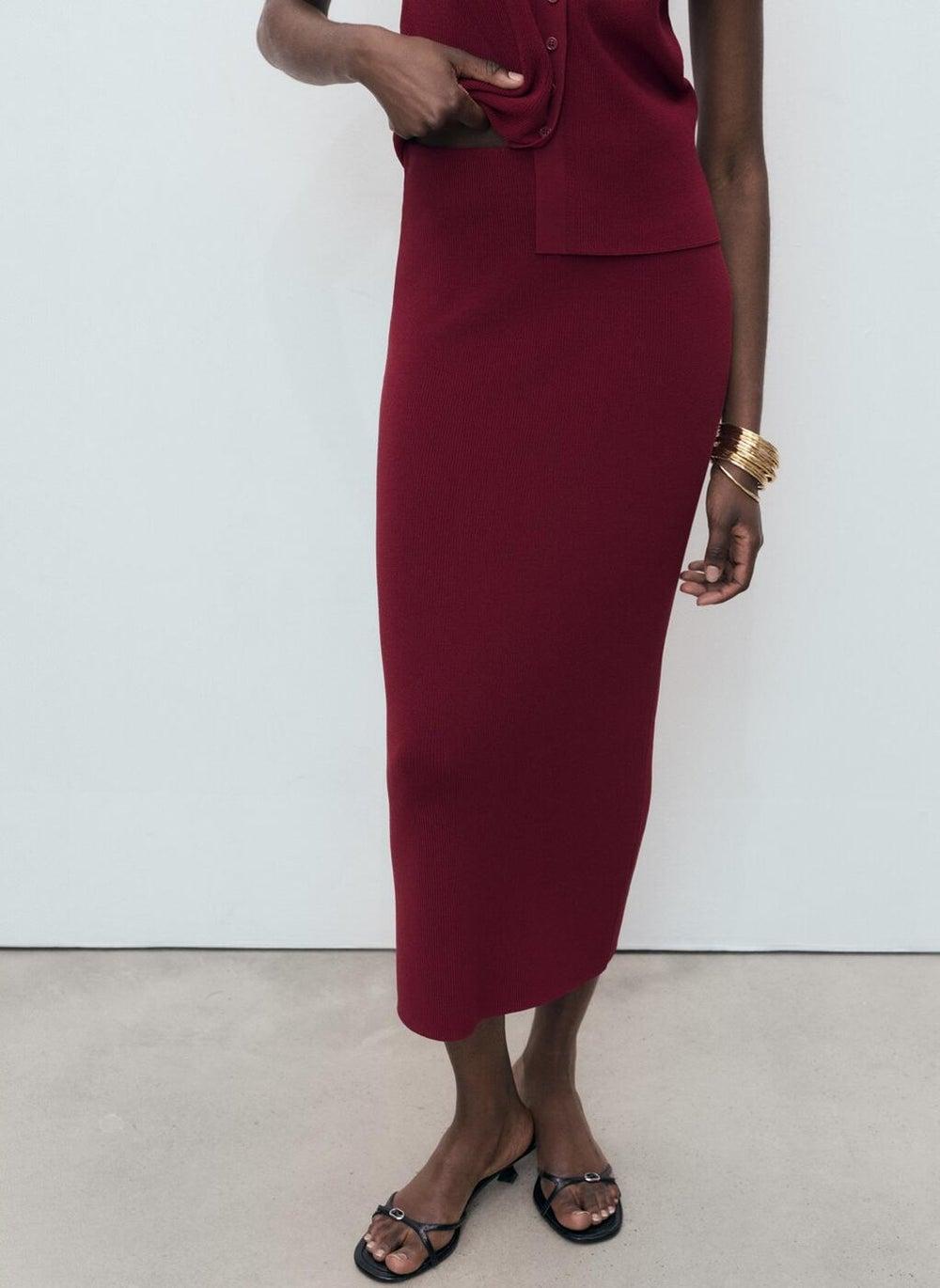 Fine Knit Midi Skirt - Image 1