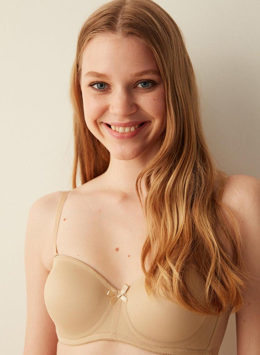 Penti Beige Nude Lotus Underwired Strapless Bra - Image 1