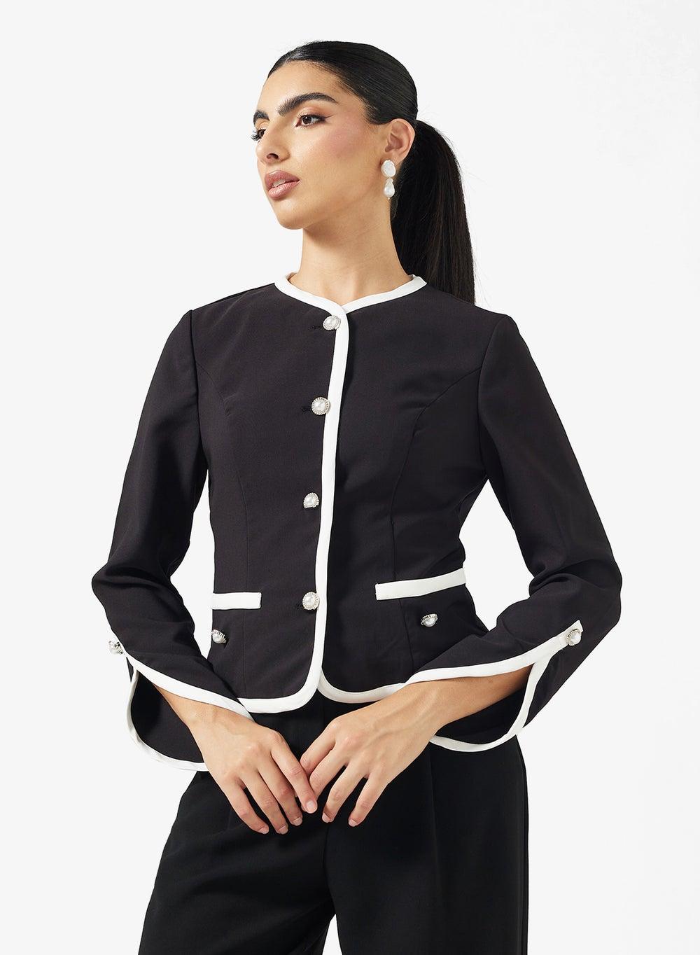 Women’s Jacket With Contrast Trim - Image 1