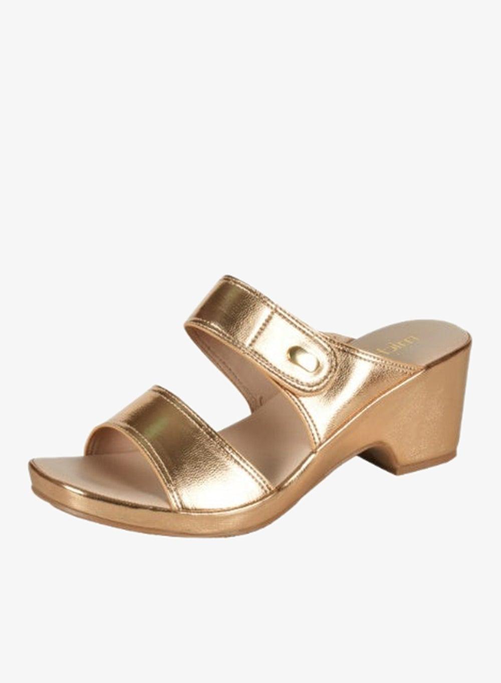 092-2951 Michelle Morgan Rose Gold Block Heel Sandals - Image 1