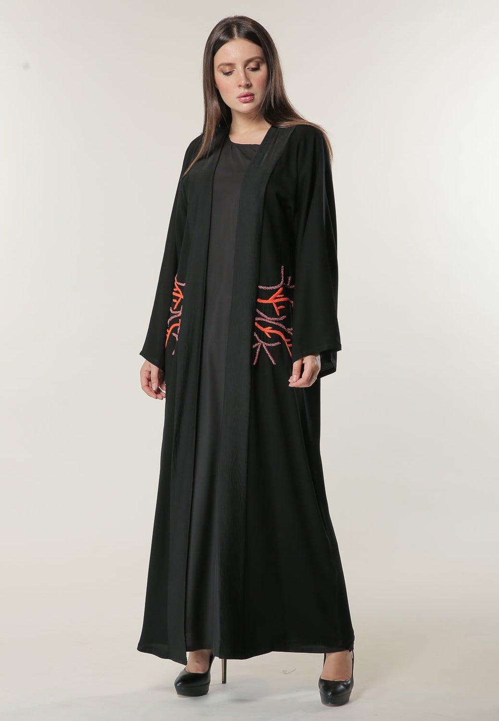 Embroidered Embellished Casual Abaya - Image 1