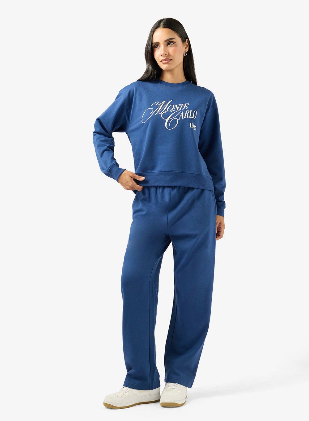 Oversize Varsity Fleece Sweatshirt & Sweatpant Set - Image 1