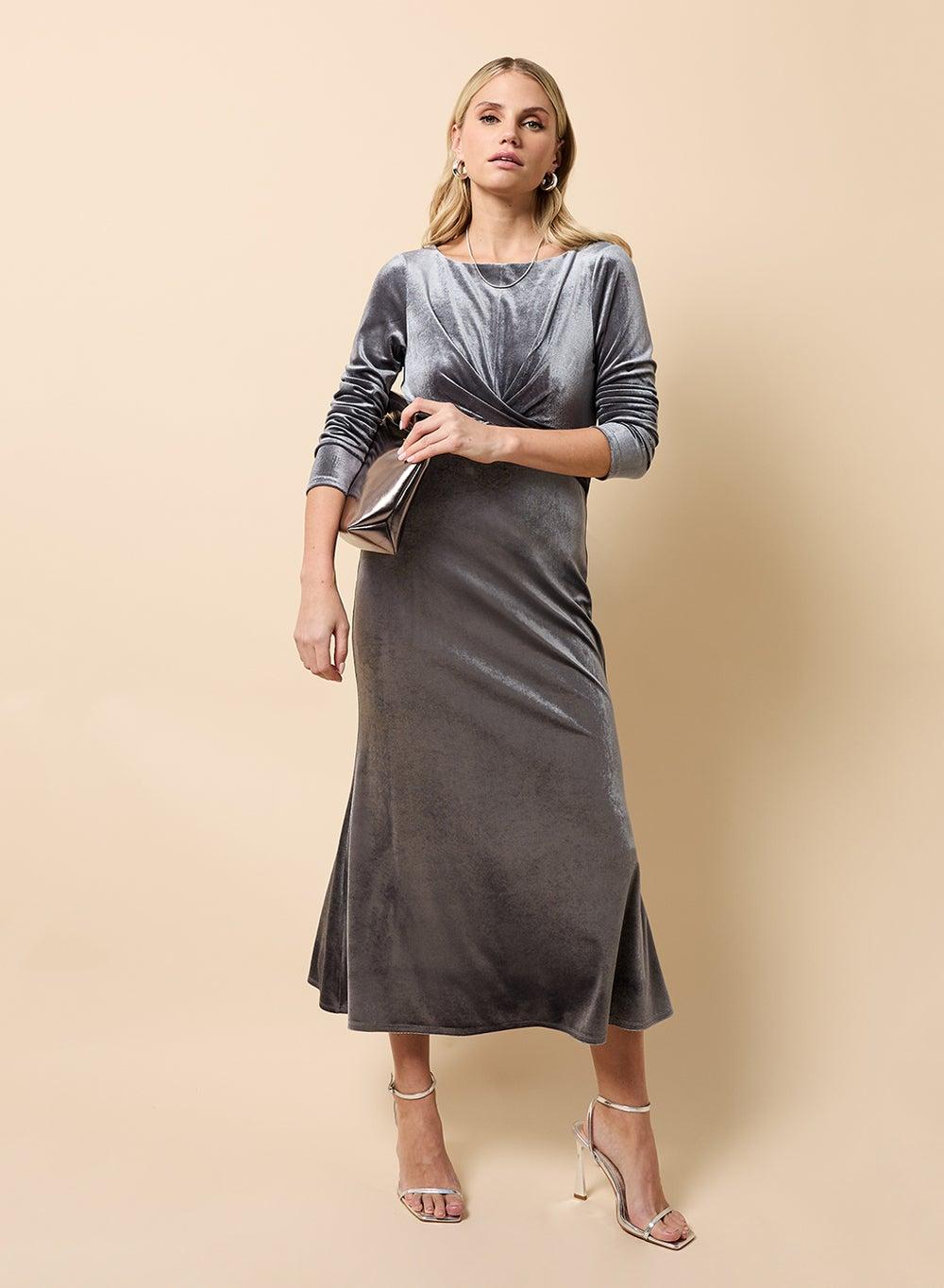 Crew Neck Long Sleeve Maxi Dress - Image 1