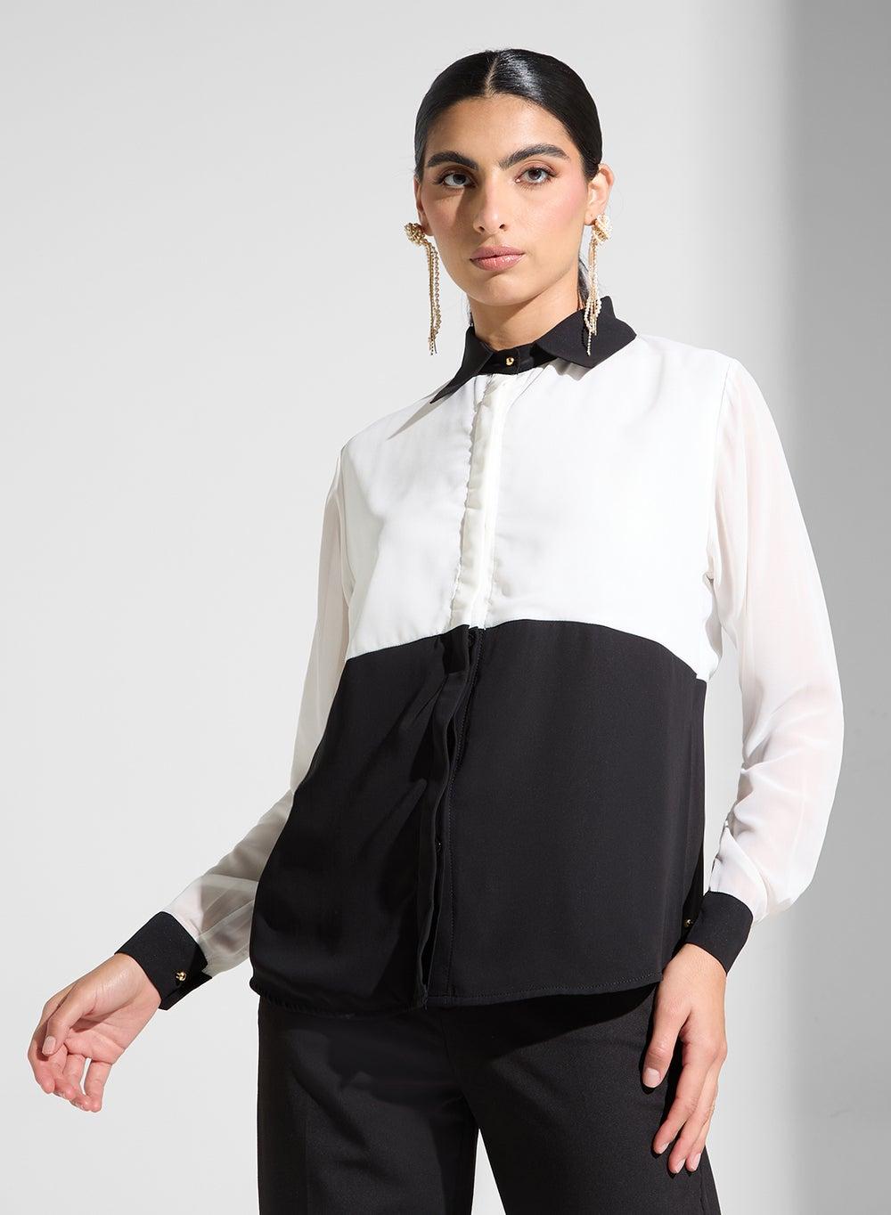 Long Sleeve Modest Blouse for Women - Image 1