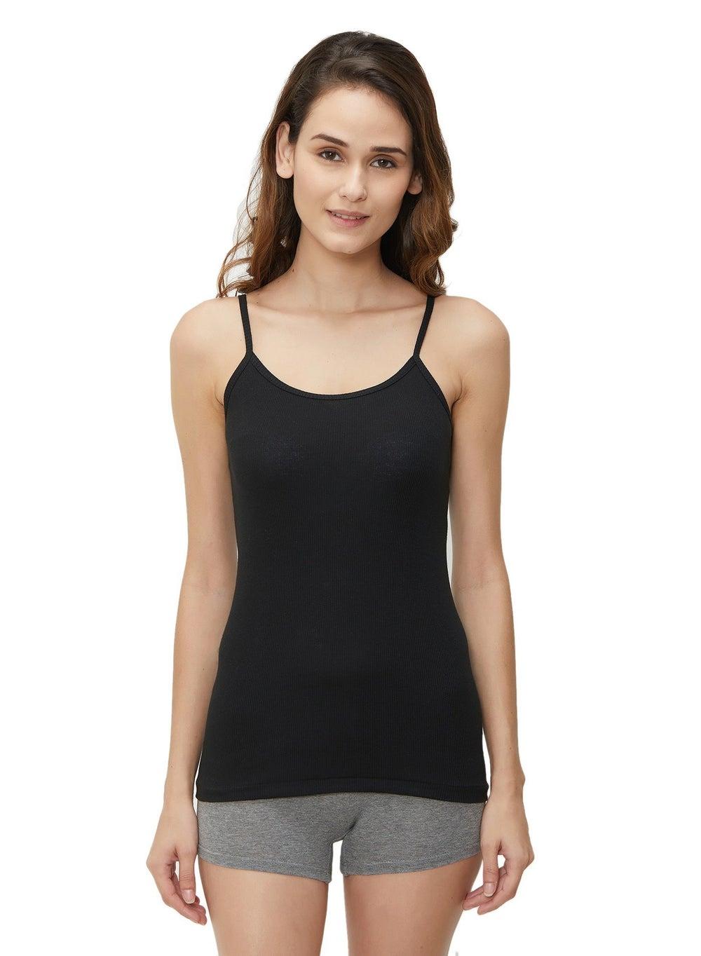 Women's Black Cotton Camisole 3-Pack - Image 1