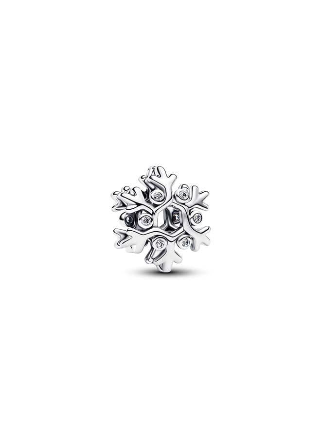 Snowflake Charm in Sterling Silver with Cubic Zirconia - Image 1