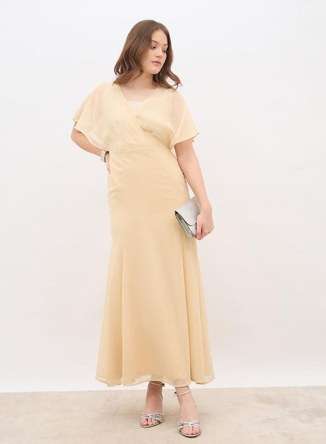 Embellished Sequined A-Line Maxi Dress - Image 1