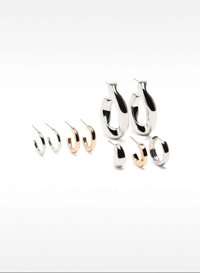 Bicolor Hoop Earrings Set - Image 1