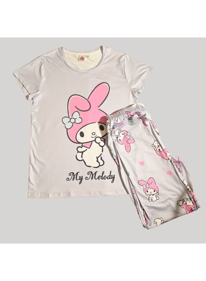 My Melody Women’s Short Sleeve Silky Pajama Set - Image 1